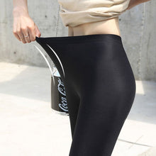 Load image into Gallery viewer, Women Solid Color Fluorescent Shiny High Waist Pant Leggings