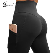 Load image into Gallery viewer, Solid Fitness Push Up Women Workout Leggings High Waist with Pockets