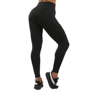 Solid Fitness Push Up Women Workout Leggings High Waist with Pockets