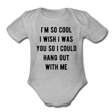 Load image into Gallery viewer, Organic Short Sleeve Baby Bodysuit - heather gray
