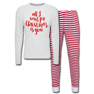 Unisex Pajama Set - white/red stripe