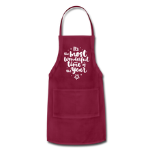 Load image into Gallery viewer, Adjustable Holiday Apron - burgundy