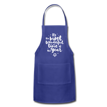 Load image into Gallery viewer, Adjustable Holiday Apron - royal blue