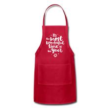 Load image into Gallery viewer, Adjustable Holiday Apron - red