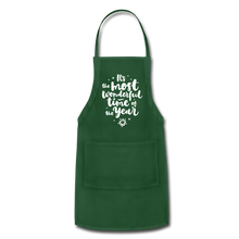 Load image into Gallery viewer, Adjustable Holiday Apron - forest green