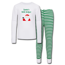 Load image into Gallery viewer, Kids’ Pajama Set - white/green stripe