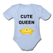 Load image into Gallery viewer, Organic Short Sleeve Baby Bodysuit - sky
