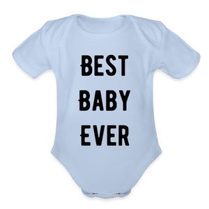 Organic Short Sleeve Baby Bodysuit - sky