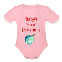 Load image into Gallery viewer, Organic Short Sleeve Baby Bodysuit - light pink