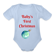 Load image into Gallery viewer, Organic Short Sleeve Baby Bodysuit - sky