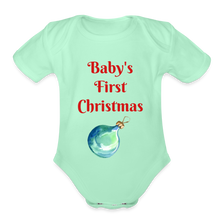 Load image into Gallery viewer, Organic Short Sleeve Baby Bodysuit - light mint